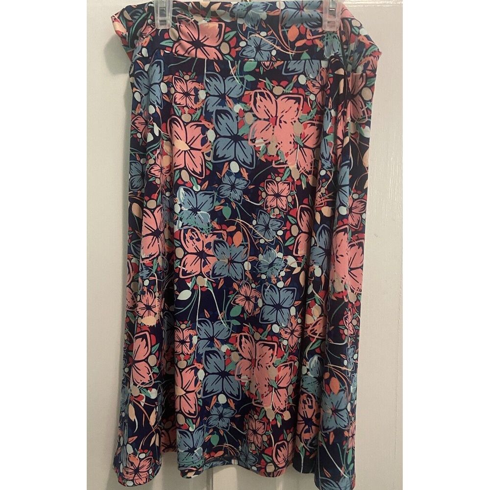 Women's Lu La Roe Blue Floral Skirt Size Large